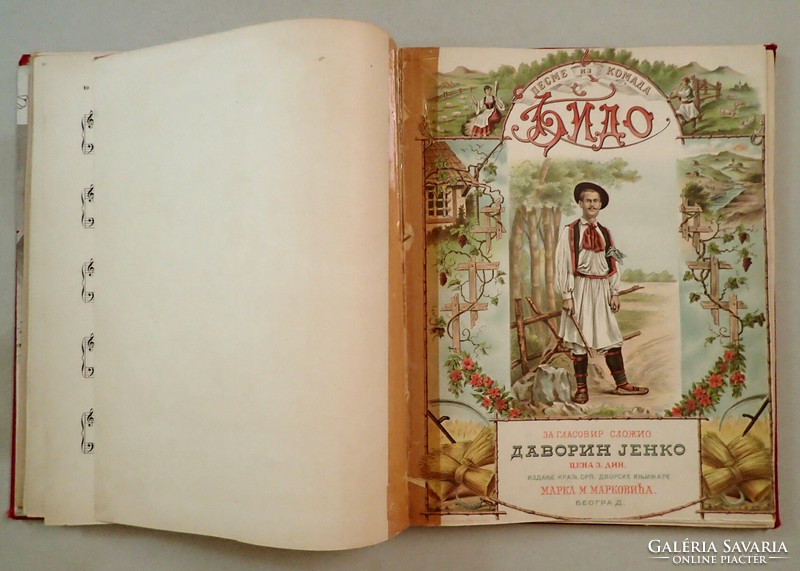1902 jelzett francia antik kottafüzet könyv papírrégiség 1939 Nádor Album kotta füzet opera operett