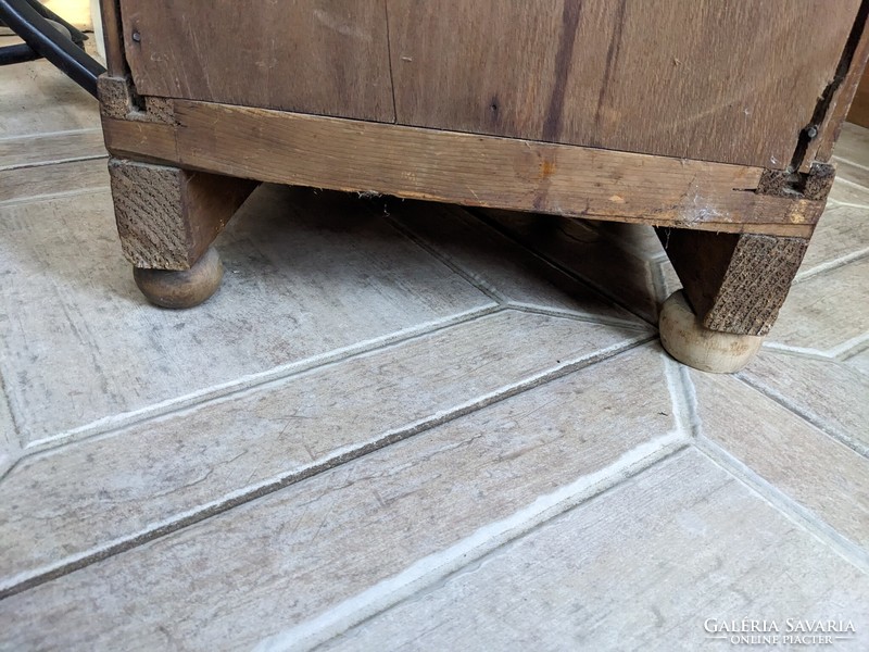 Old wooden bedside table