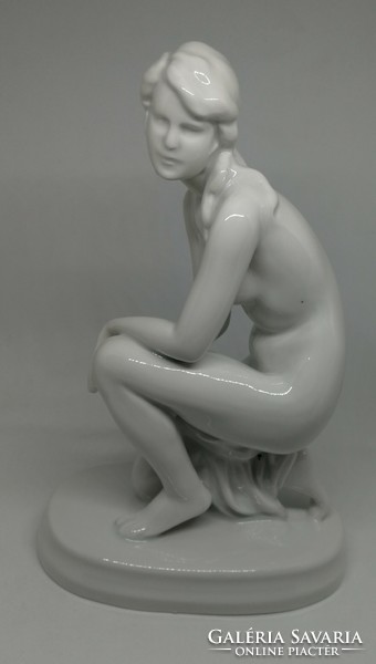 Zsolnay porcelain kneeling nude!
