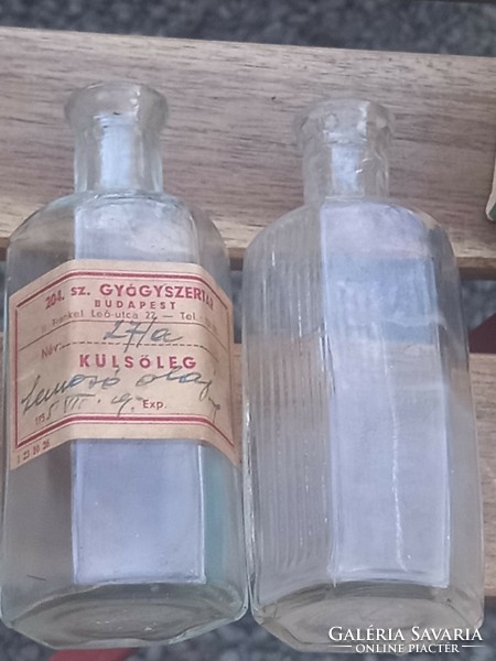 3 vintage/retro medicine bottles, boxes/medical office decoration/Kőbánya pharmaceutical factory