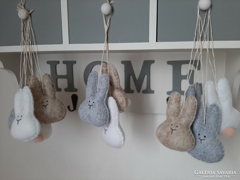 Easter felt bunnies (grey, brown, white)