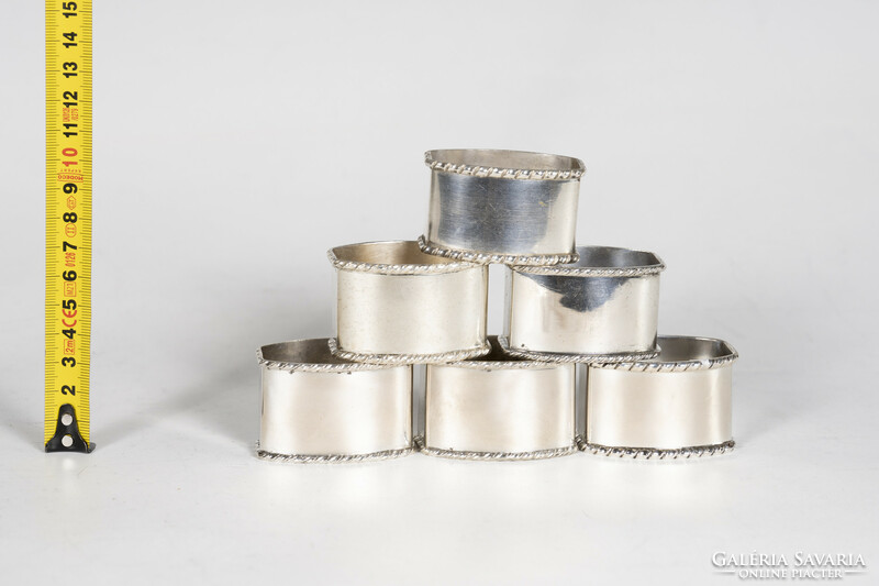 Silver 6-piece napkin ring set
