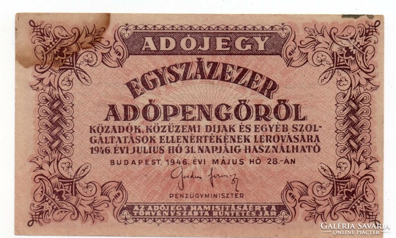 100.000    Adópengő    1946