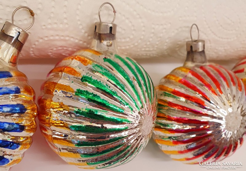 Czechoslovakian glass balls, Christmas tree decorations 5 pieces together