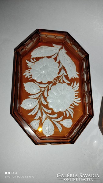 Antique art deco bohemia karl bottle crystal glass jewelry box v. Bonbonier 1930s