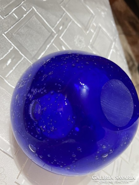 Buborékos üveg  kézműves gömb váza