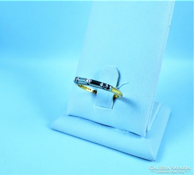 Wonderful 14k gold ring with diamond gems!!!