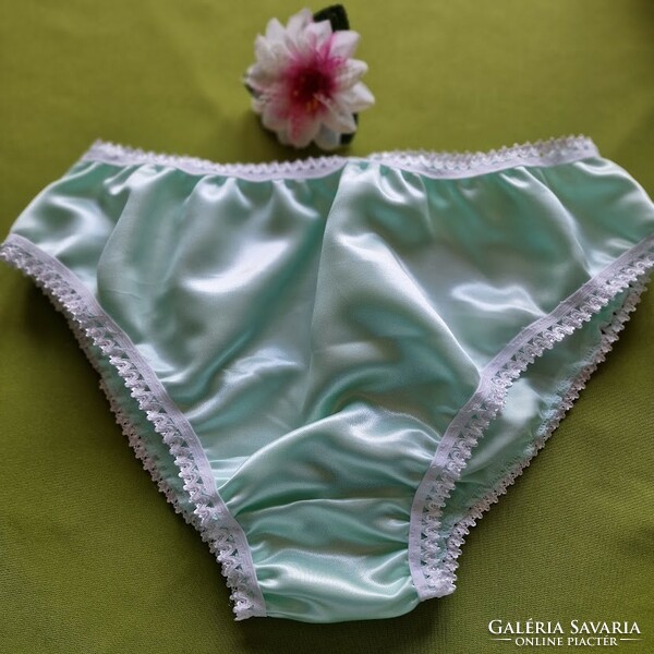 Fen020 - traditional style satin panties xl/48 - mint/white