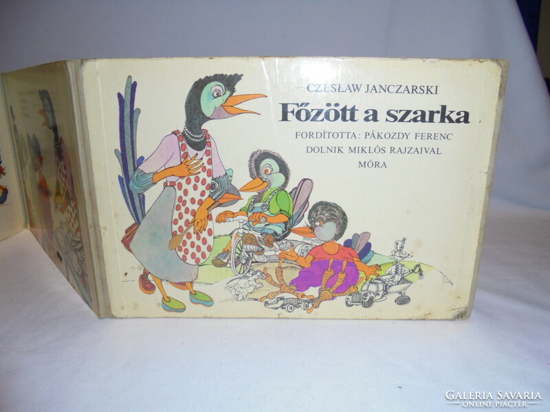 Főzött a szarka - leporello - 1981 - retro kemény lapú mesekönyv