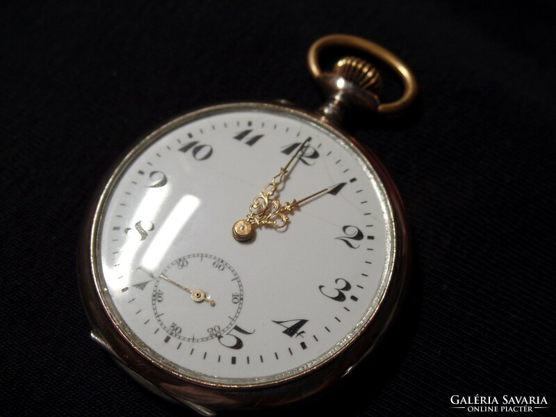 Swiss 800 silver pocket watch with Gallonne case