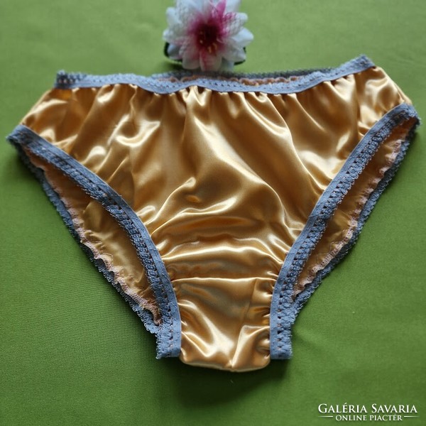 Fen014 - traditional style satin panties xl/48 - gold/grey