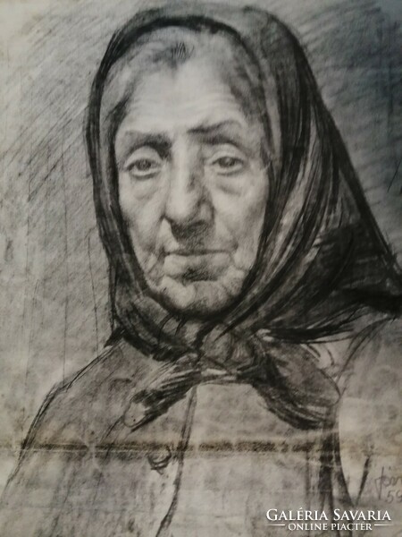 A unique drawing by the painter and graphic artist Józsa János