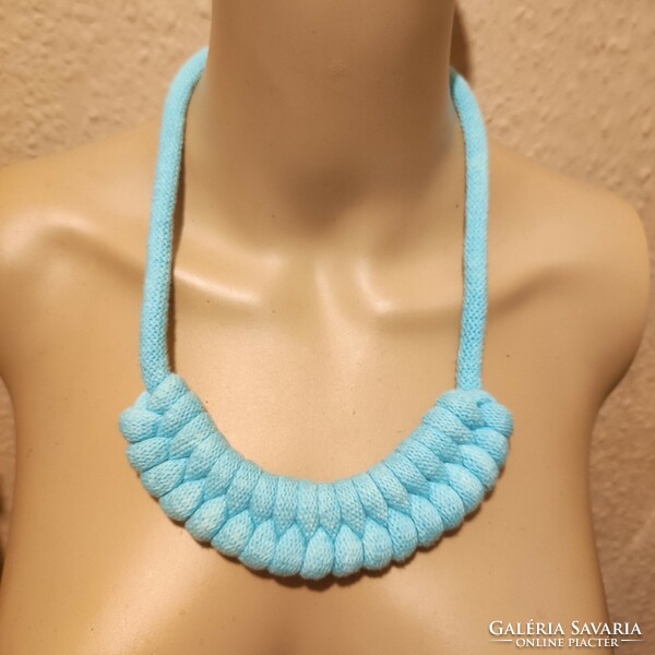 Cotton turquoise color rope neck blue brand new 53cm