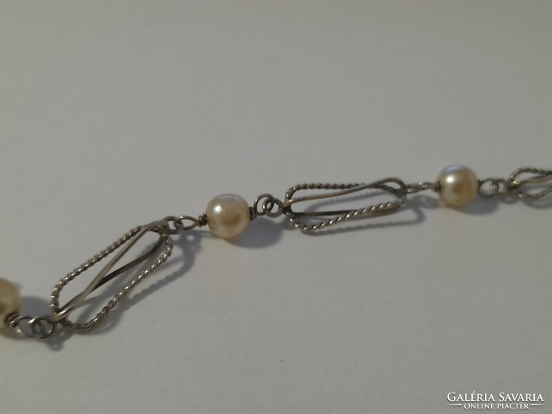 Beaded silver bracelet