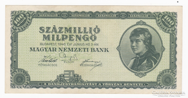 One hundred million milpengő from 1946