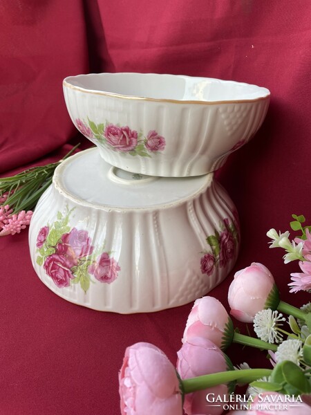 Zsolnay pink porcelain scone bowl scone bowls bowl with stewed side dishes heirloom porcelain