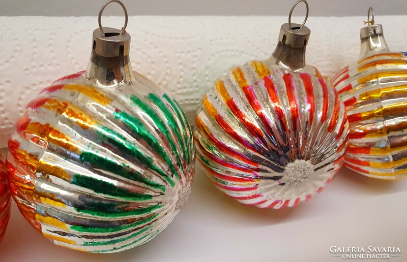 Czechoslovakian glass balls, Christmas tree decorations 5 pieces together