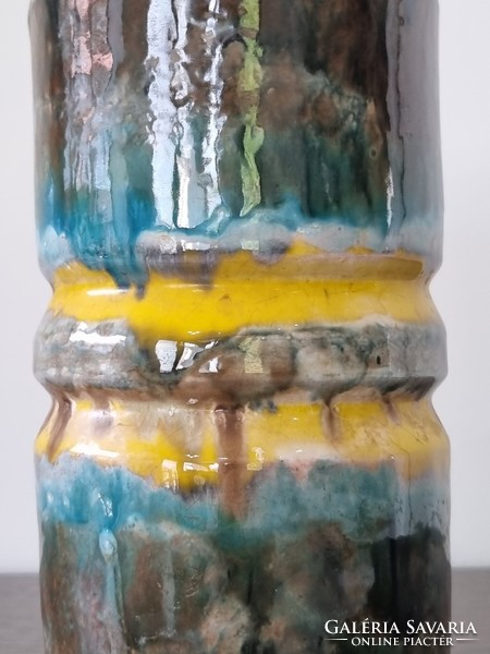 Erzsébet Fórizsné Sarai industrial art ceramic vase - with bright colors