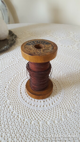 Copper wire spool with antique 