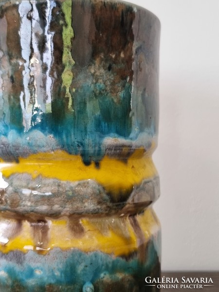 Erzsébet Fórizsné Sarai industrial art ceramic vase - with bright colors
