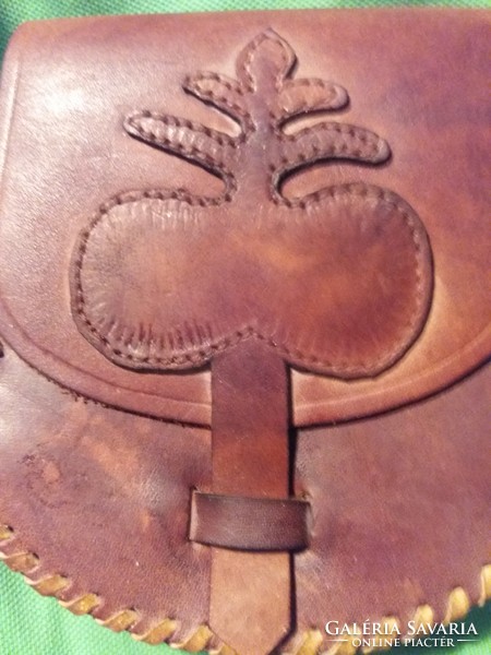 Original leather with leather ornaments, can be mounted on a belt in the original Hungarian style, flawless as shown in the pictures