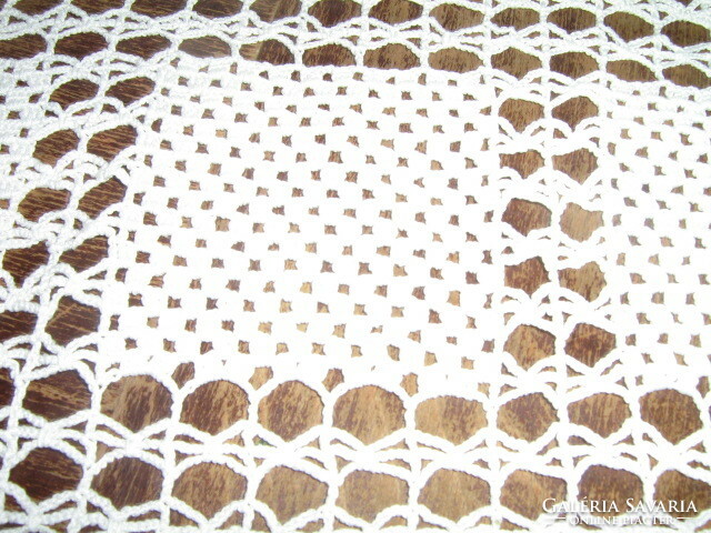 Beautiful antique white handmade crochet lace tablecloth