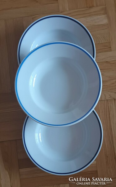 Kék csíkos Zsolnay mély tányérok