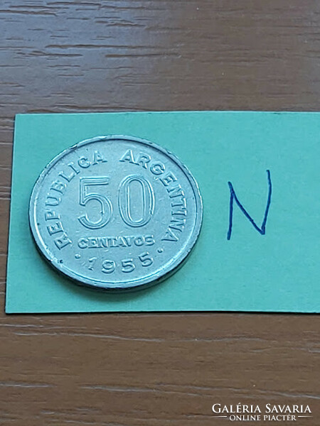 Argentina 50 centavos 1955 copper-nickel josé de san martín #n
