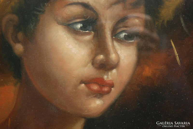 Női portré, olaj festmény