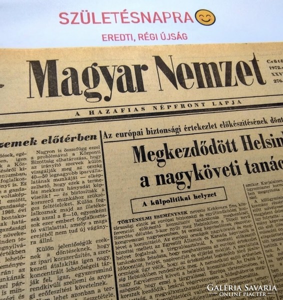1968 április 14  /  Magyar Nemzet  /  SZÜLETÉSNAPRA :-) Eredeti, régi újság Ssz.:  18191
