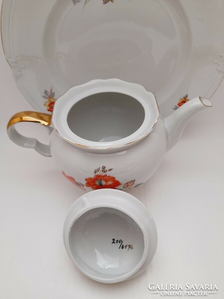 Pieces of a Drasche porcelain tea set, large plate and bonbonnier in one