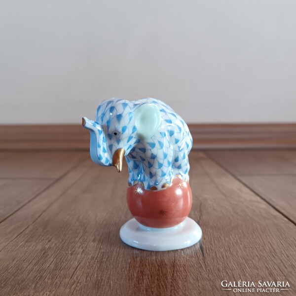 Old Herend porcelain elephant with scale pattern