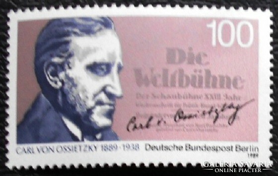 Bb851 / Germany - Berlin 1989 Carl von Ossietzky stamp postal clerk