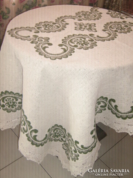 Beautiful crocheted woven tablecloth