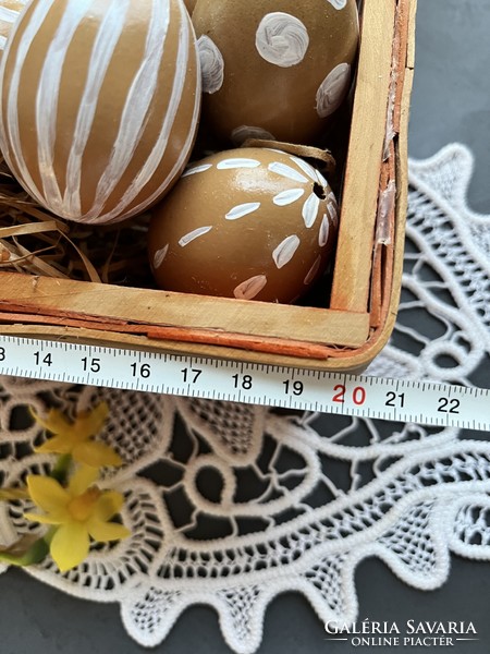 A basket of colorful male eggs