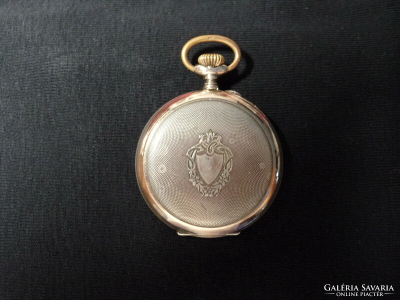 Swiss 800 silver pocket watch with Gallonne case