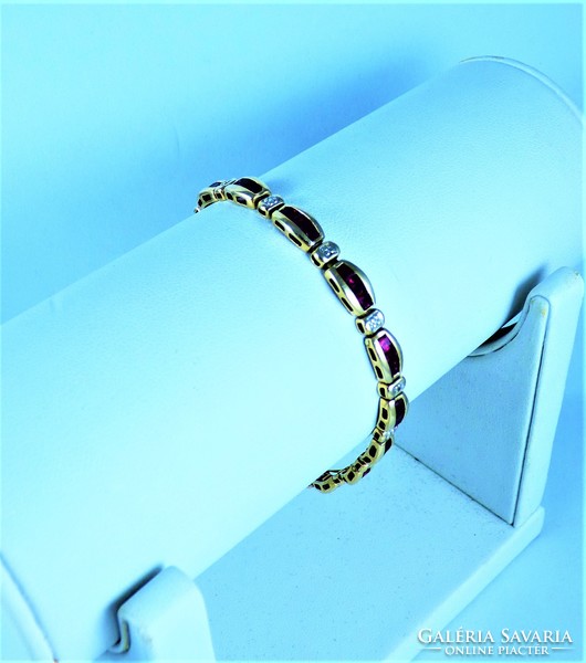 Dazzling, ﻿10k gold bracelet with diamonds and ruby gems!!!