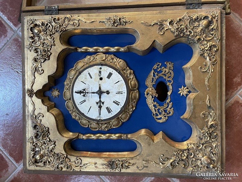 Biedermeier frame clock with quarter strike mechanism xix. Middle of Szdz.