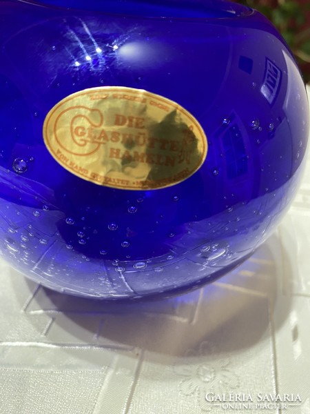 Buborékos üveg  kézműves gömb váza