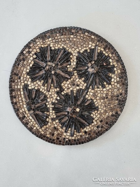 Bod Éva fali kerámia, plasztikus mozaik díszítéssel , sérült  - 34 cm