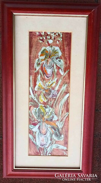 Hilda Szabóné tóth - fire enamel picture - flowers - picture gallery - large size