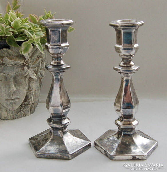 A stunning pair of silver plated antique candle holders e.G. Webster & son 1873
