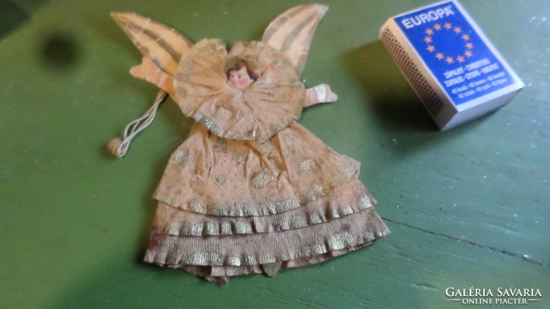 Really old and unique, paper angel, Christmas tree decoration, in good condition for its age. About 11 cm.