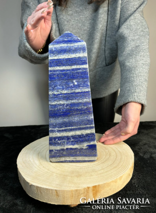 Lapis lazuli pirit Obeliszk -  ÓRIÁSI !!  Magasság: 30 cm - Szélesség: 11 cm - 8,7 KG !!