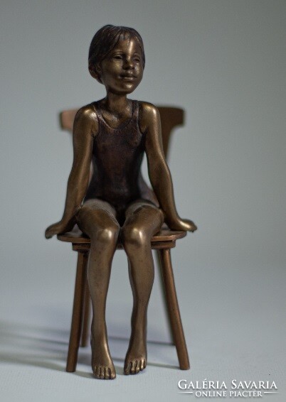 Kutas László , Balerina- 17x8x8 bronz