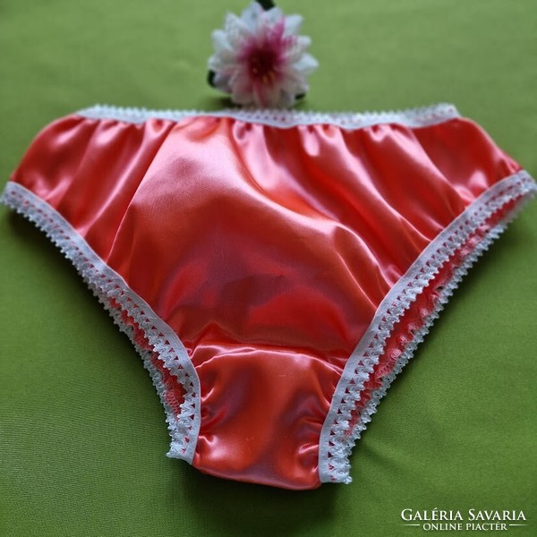 Fen018 - traditional style satin panties l/46 - coral/white