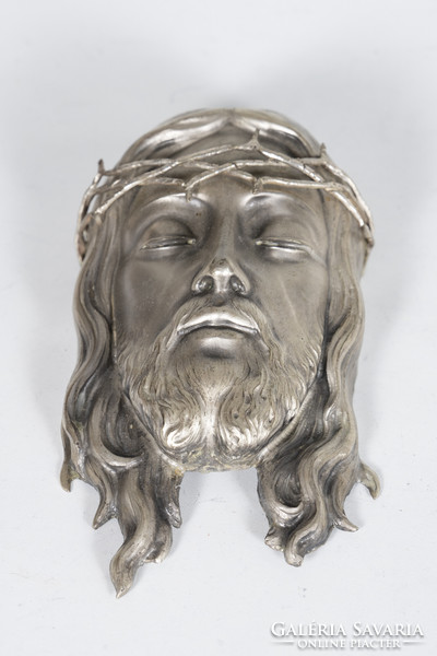 Silver head of Jesus Christ with crown of thorns