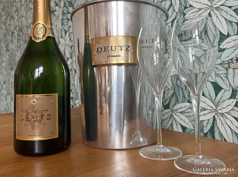 Deutz champagne ice bucket for magnum bottles - original French champagne bar equipment