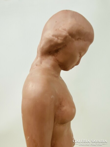Buda István terrakotta szobor  - Álló női akt szobor (36cm)  RZ
