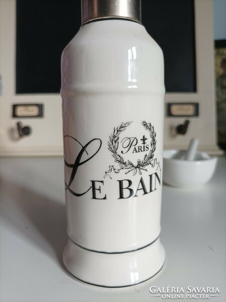 Elegant, antique ceramic soap and shampoo dispenser 21 cm high
